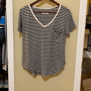 Abercrombie And Fitch V neck striped shirt